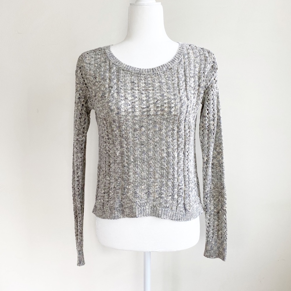 Peter Som Grey Open Knit Sweater - XS